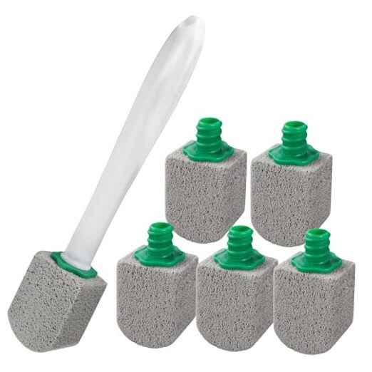 AUAUY 6 Pack Pumice Stone with Handle, Toilet Bowl 1 Count (Pack of 6) Grey
