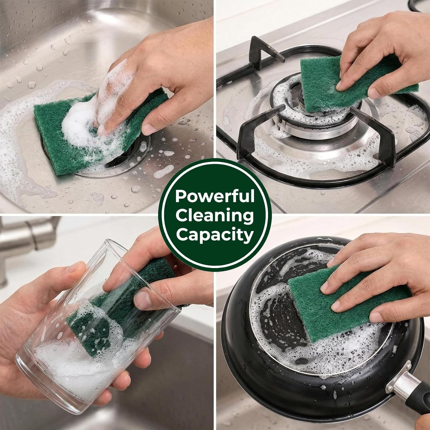 Heavy Duty Scouring Pad – 10PCS Scouring Pads for Heavy Duty Cleaning Scrubbing