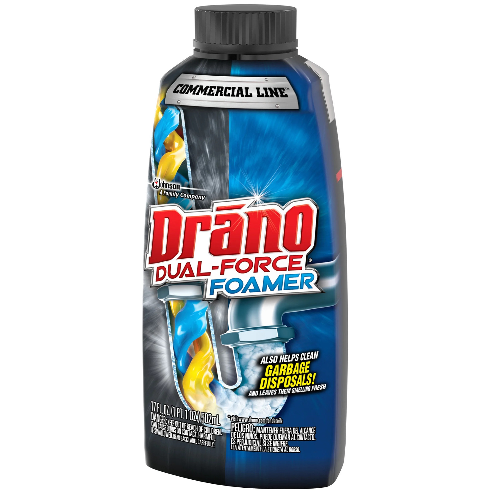 Dual-Force Foamer, Hair and Drain Clog Remover, Commercial Line, 17 fl oz