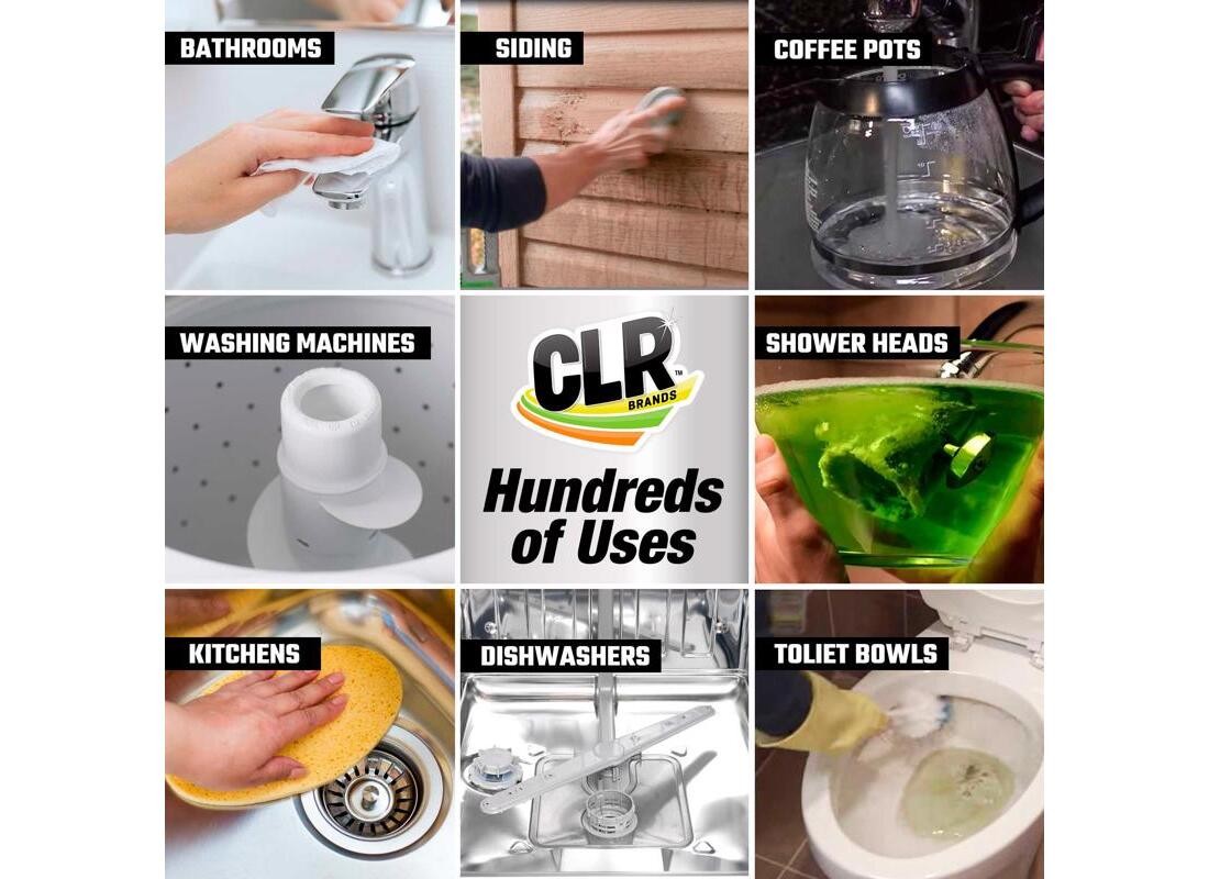 CLR CL-12 Calcium/Lime/Rust Cleaner, 28 oz, Liquid, Slightly Acidic, Lime Green