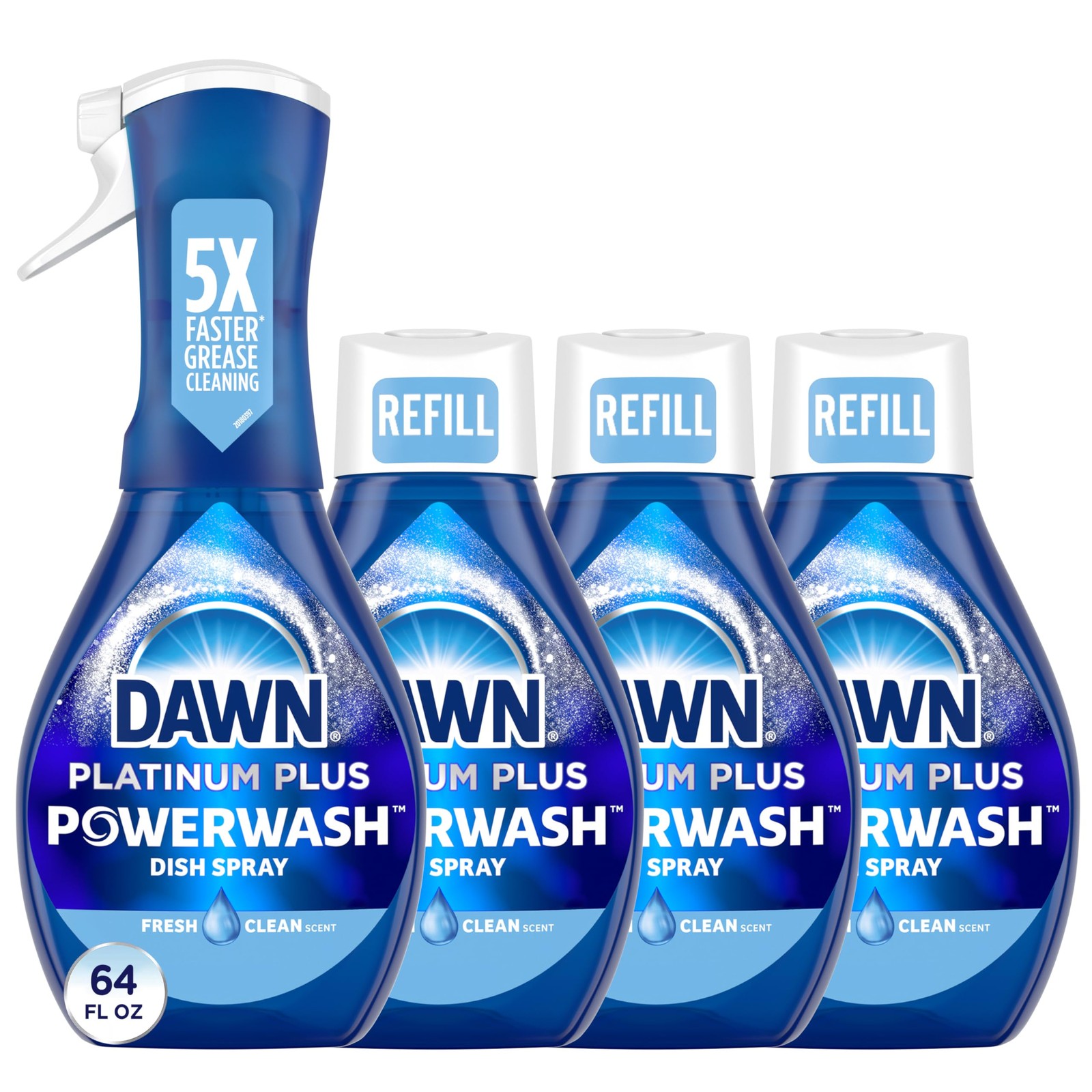 Dawn Platinum Powerwash Dish Spray, Dish Soap Liquid, Fresh Scent Bundle 1 Spray