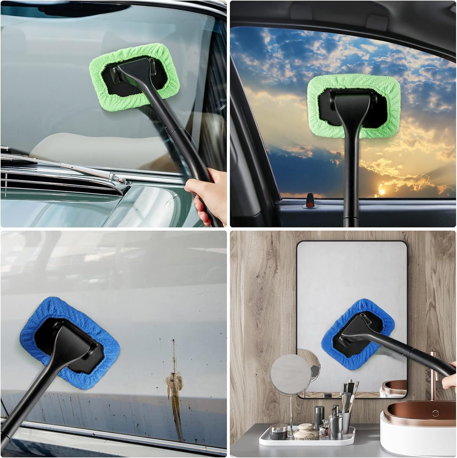 6× Car Cleaner Brush Kit Windshield Window Cleaning Wash Tool Inside Auto Glass