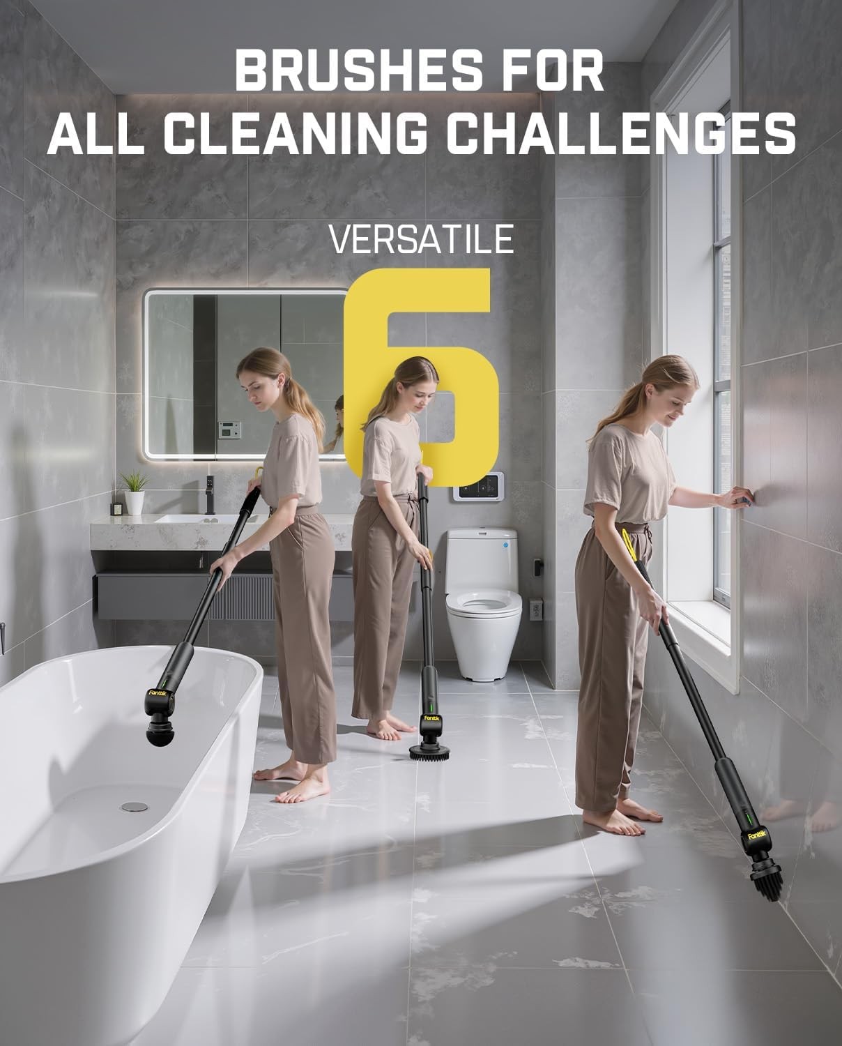 Fanttik Flip G9 Pro Electric Scrubber, VoltiPulse Motor, Dual-Speed Cleaner with
