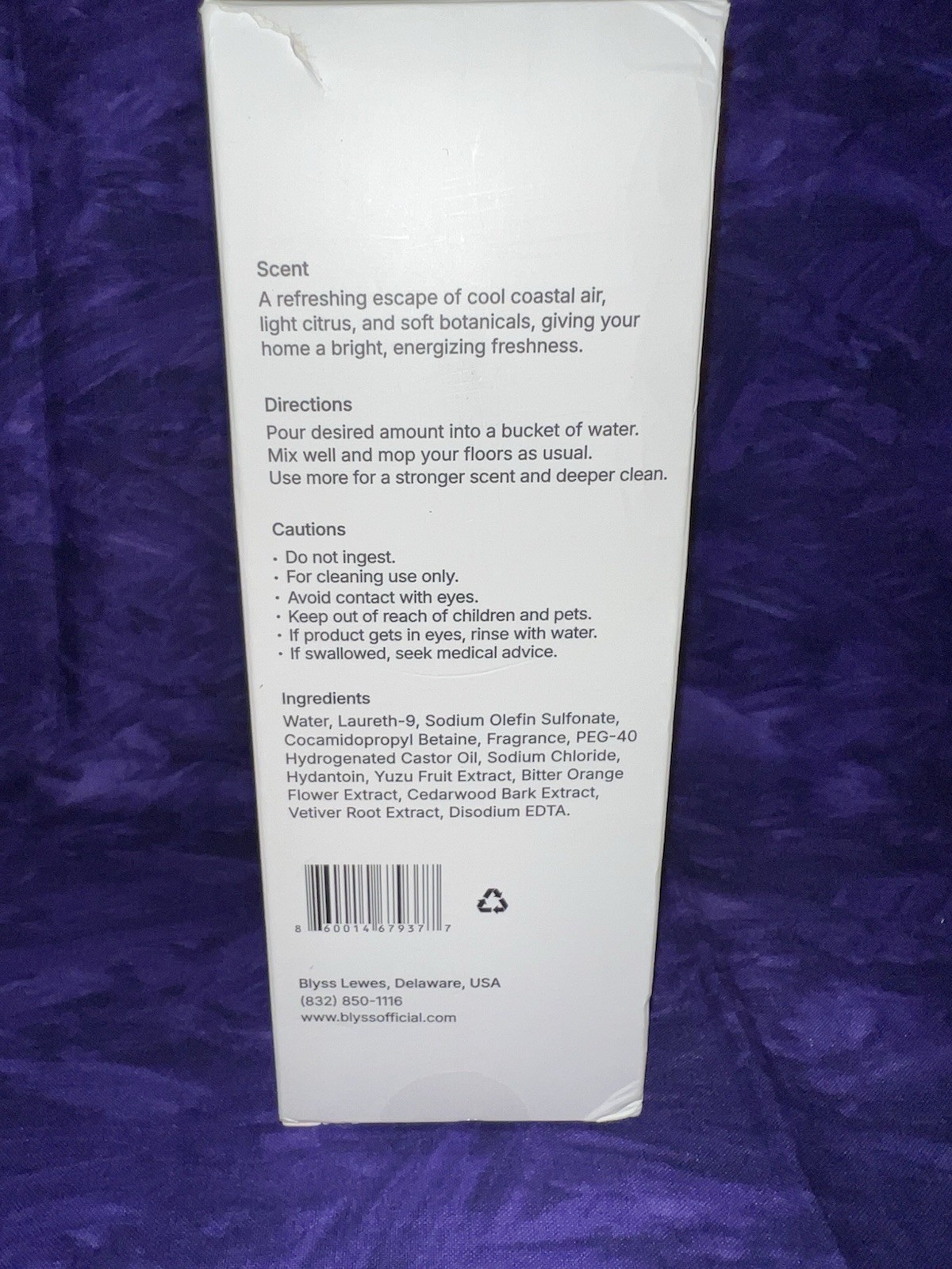 Blyss Mop Soap NIB Baja 16.9 FL OZ. Concentrate Non-Toxic Deep Cleaning EXP 2029