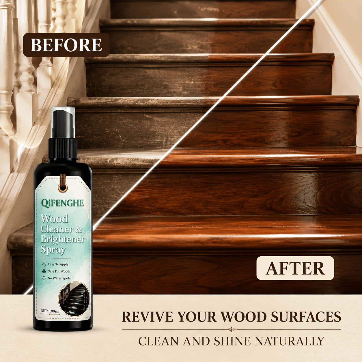 Wood Furniture Polish Restorer Spray Wood Surface Brightening Cleaner