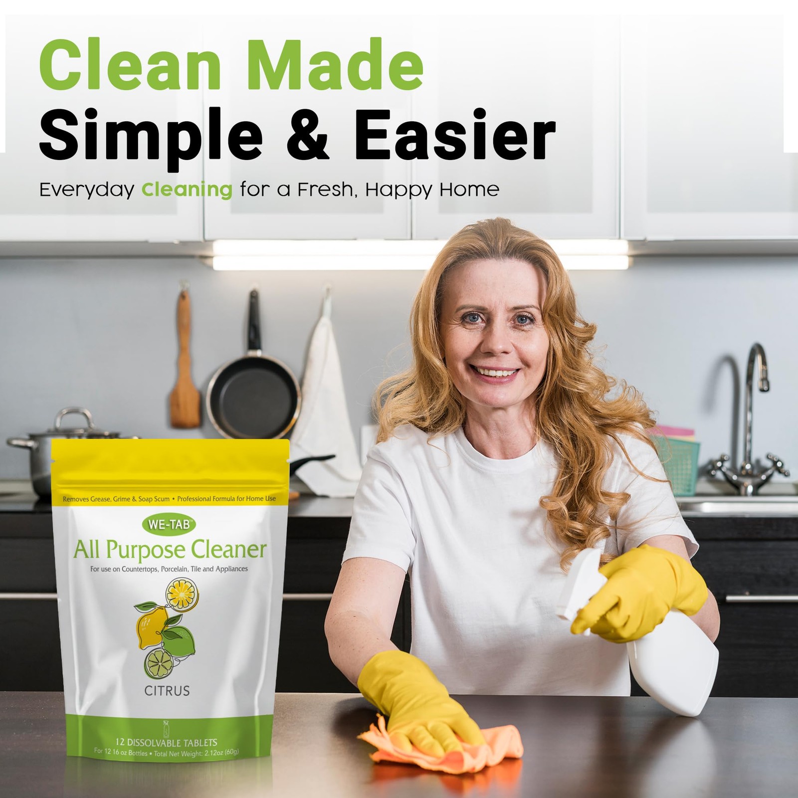 Cleaning Tablets Refill 12 Pack Multi Surface All Purpose Non Toxic Household Ki
