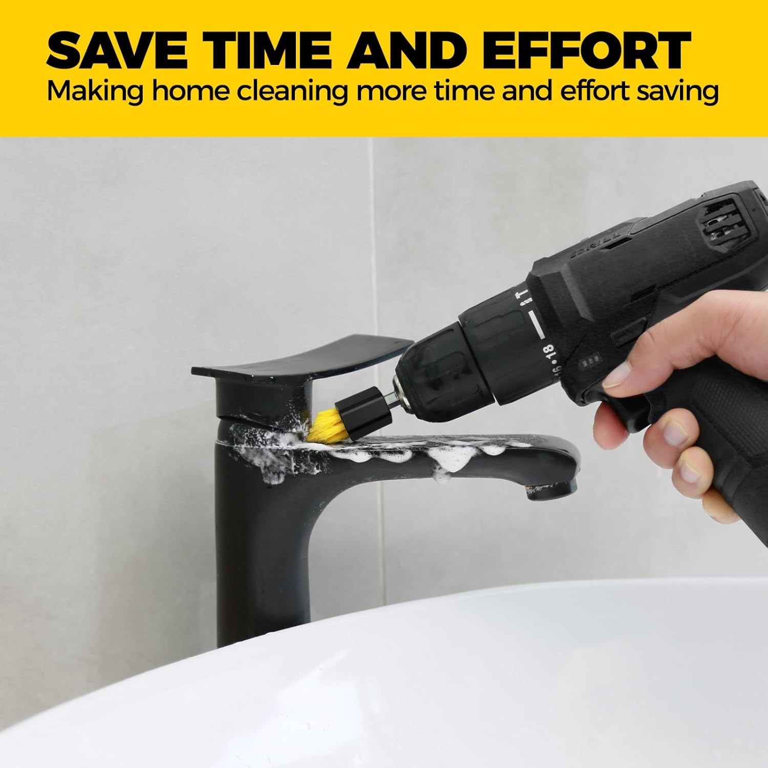 Time-Saving Multi-Purpose Drill Brush Set for Bathroom and Kitchen Scrubbing