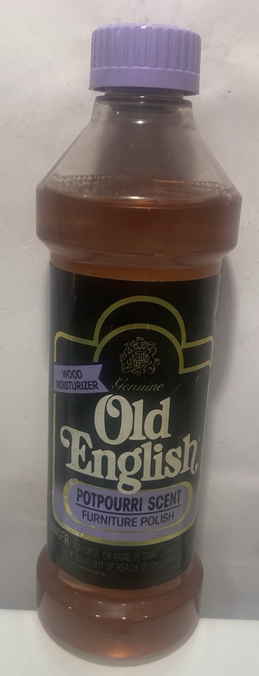 Vintage Old English Potpourri Scent Furniture Polish 16 oz Purple – 80% Full