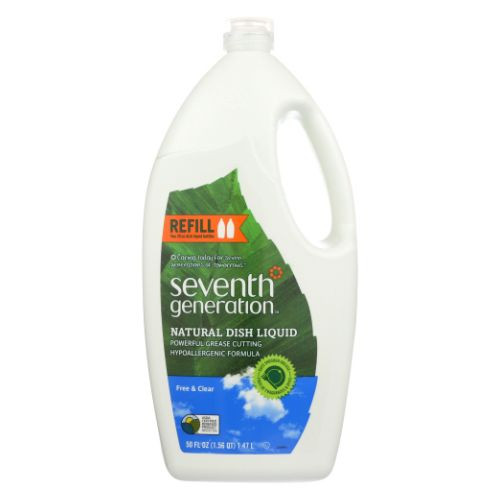 Dish Washing Liquid Free and Clear 50 OZ(case of 6) By Seventh Generation