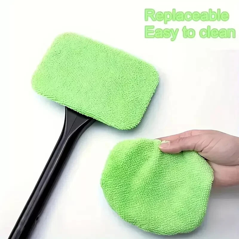 2 Pack Window, Windshield, Mirror, Screen Cleaning Tool Microfiber Glass Brush