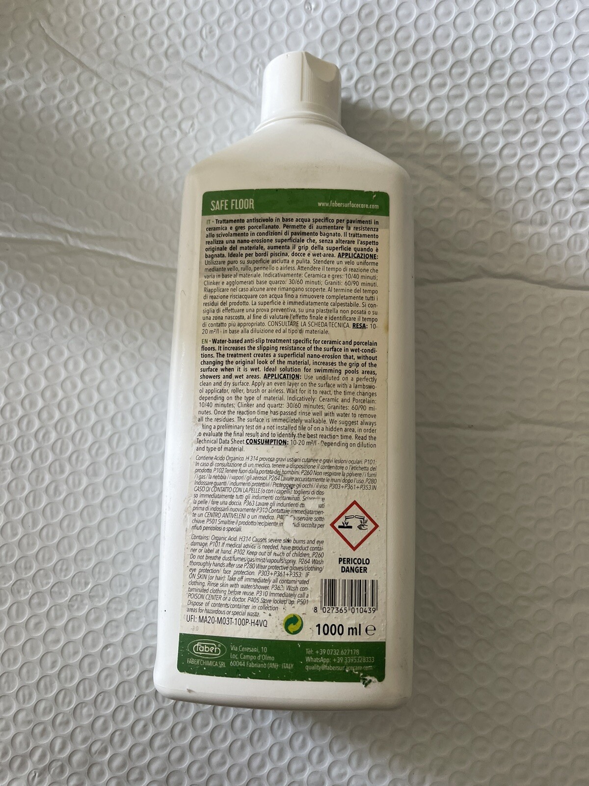 Faber Safe Floor Anti-Slip Floor Treatment, Tiles, Stoneware, Ceramic.. 1000ml