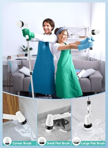GiveBest Electric Spin Scrubber, Cordless Shower Scrubber, 7 Replacement Head