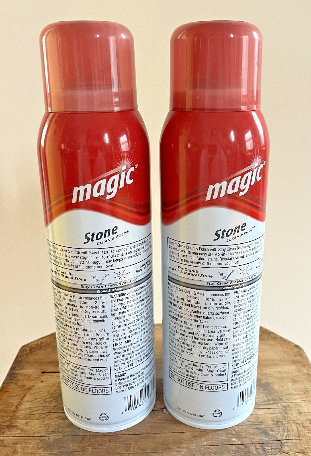 (2) Magic Granite Stone Cleaner Polish Aerosol 17 oz Discontinued NOS