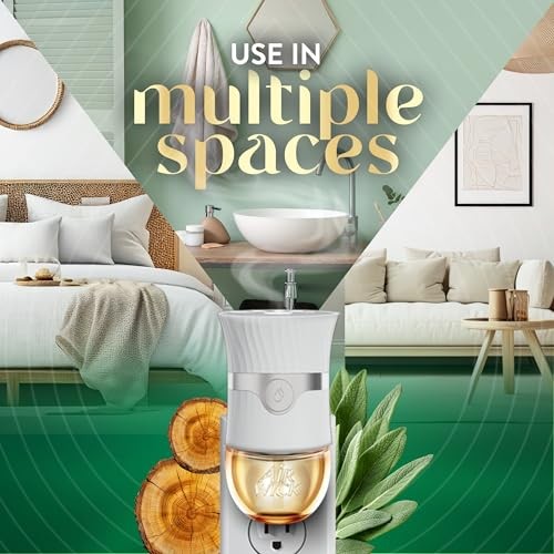 Air Wick Plug In Scented Oil Refills, White Sage & Mahogany, 5 Count