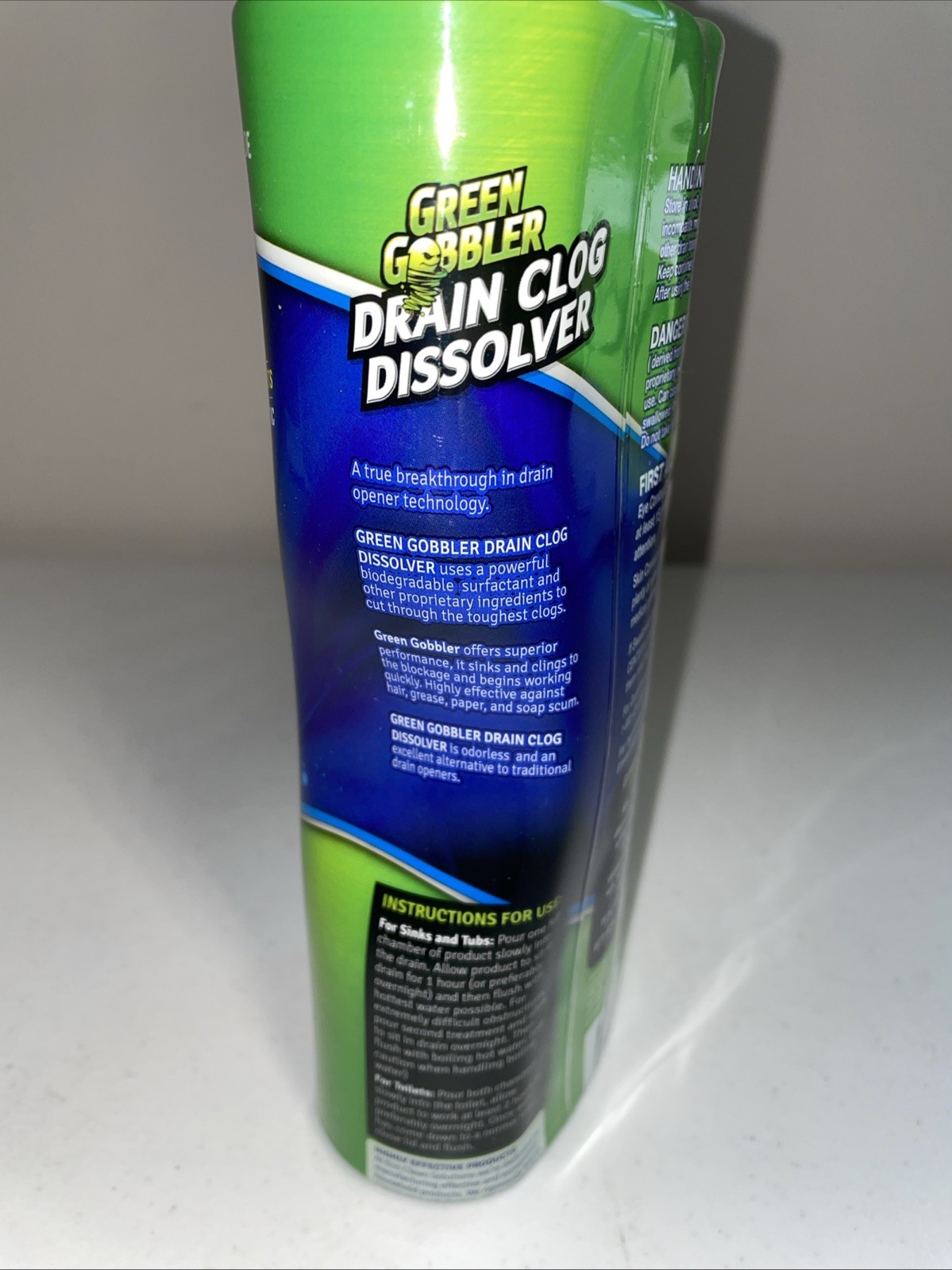 Green Gobbler Drain Clog Dissolver Pipe Opener Cleaner Remover 31oz Grease Hair