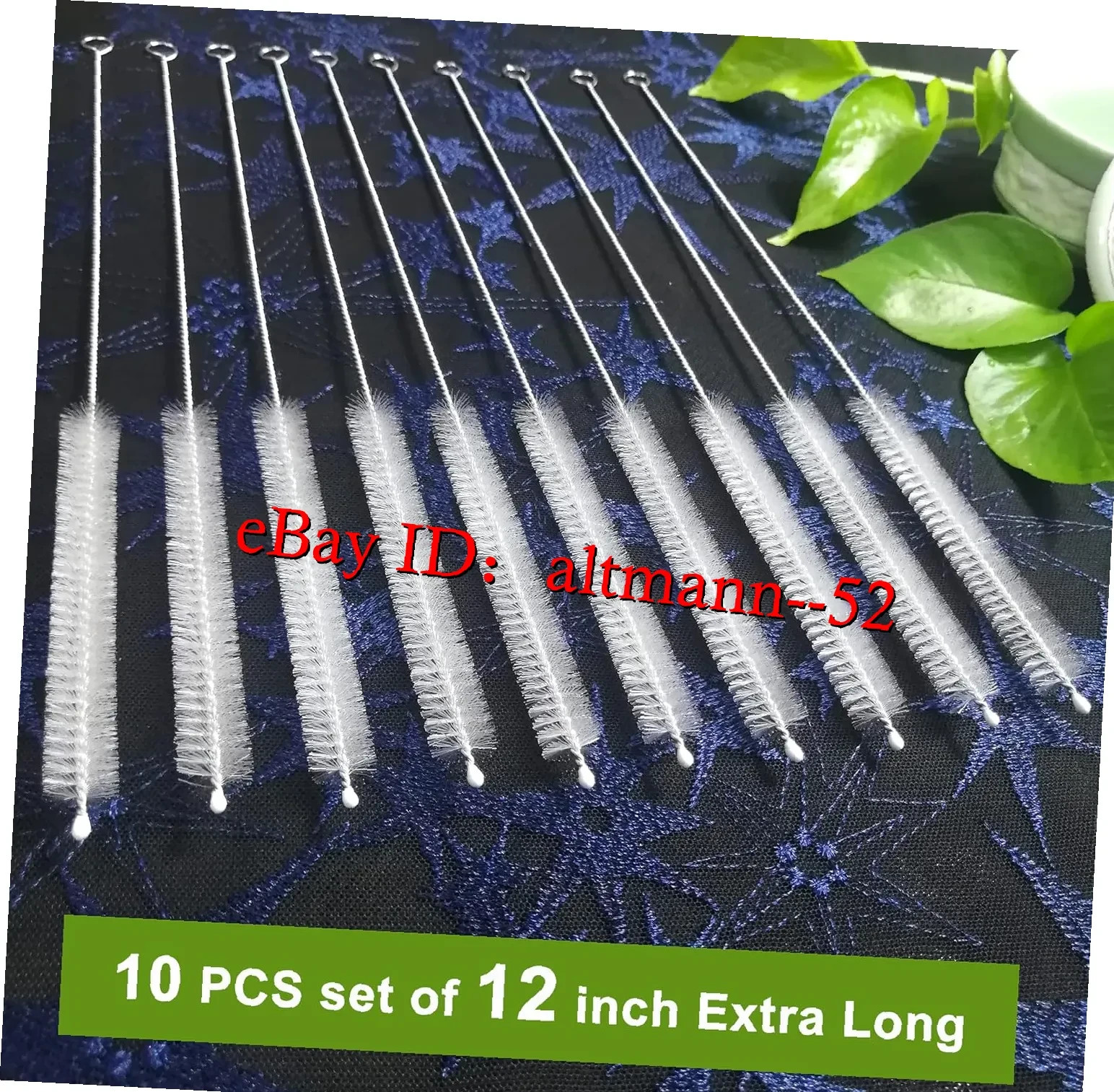 12″ Straw Cleaner Brush 10 Pack, Extra Long 12mm Wide Pipe Cleaners for Bottles