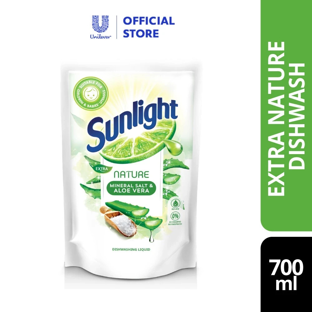 Sunlight Dishwash Nature Mineral Salt & Aloe Vera 700ml x 12 Packs – 1 Carton