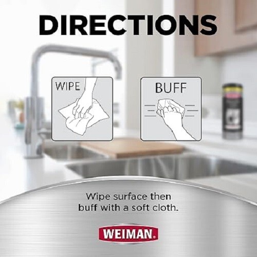Stainless Steel Wipes – 30 Count (Pack of 1) | Weiman Products