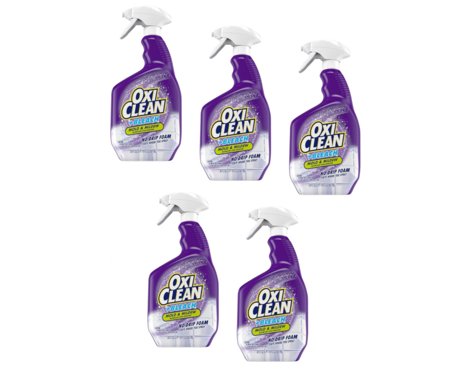 OxiClean Plus Bleach Mold and Mildew Bathroom Stain Remover 30 fl oz (Pack of 5)