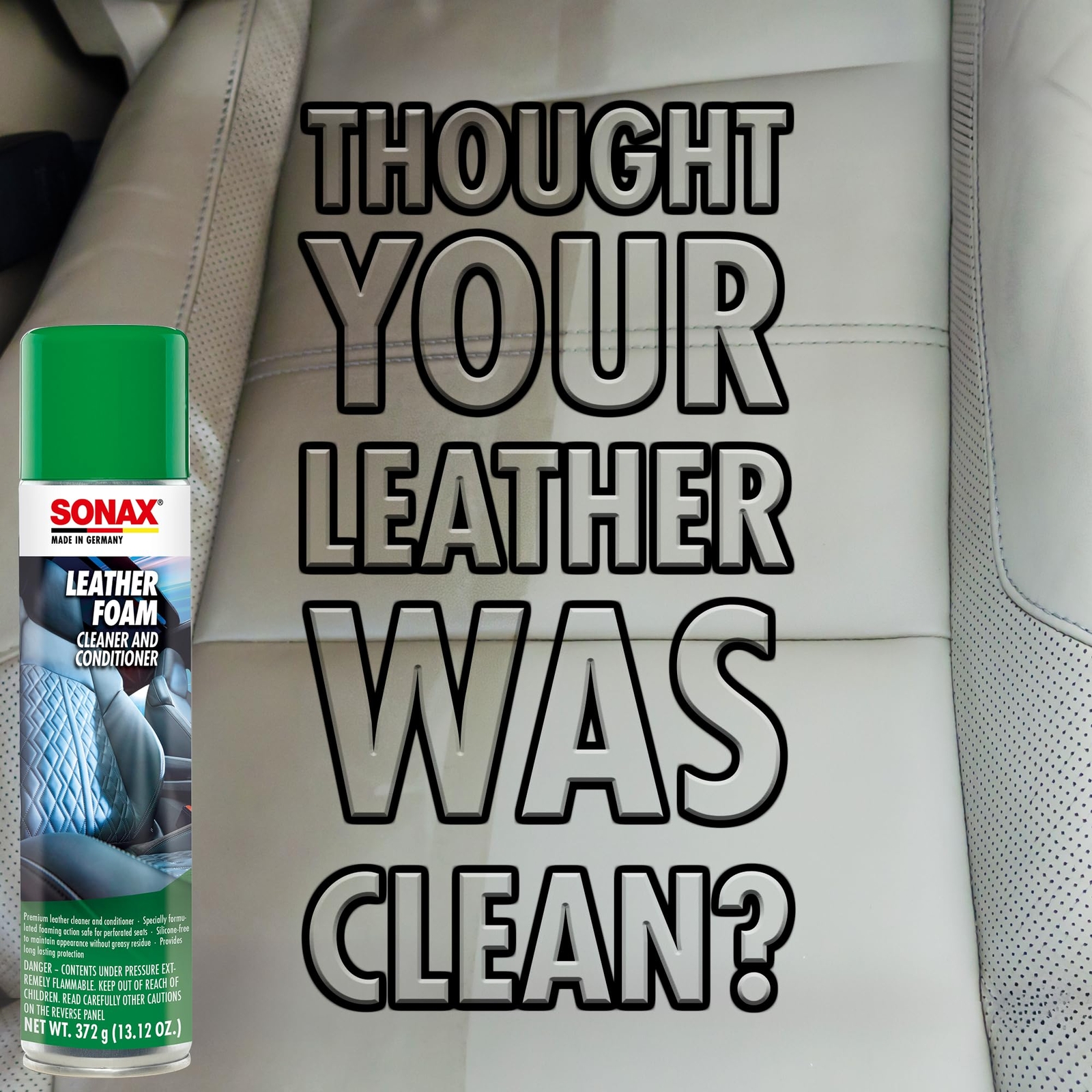 Sonax Leather Foam Cleaner and Conditioner 13 Ounce Premium pH Balanced Care