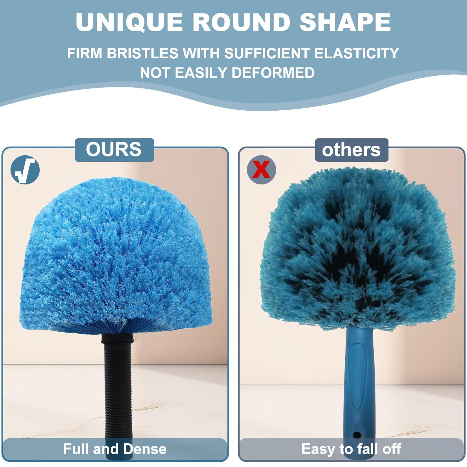 2 Pack Cobweb Duster Head Brush Twist On Web Cleaning Tool for Outdoor Indoor