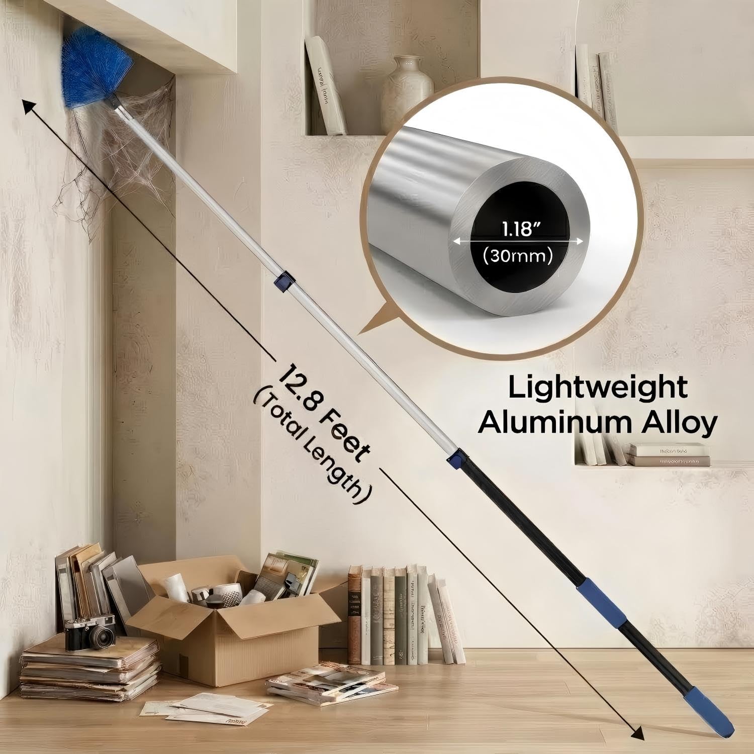 20ft High Ceiling Duster Kits with 5-12ft Heavy Duty Extension Pole – Fan Bla…