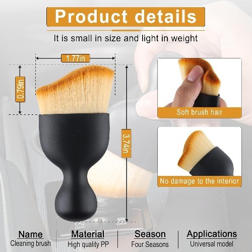Car Detailing Brushes, Car Interior Dust Sweeping Soft Brush, So Color: Yellow