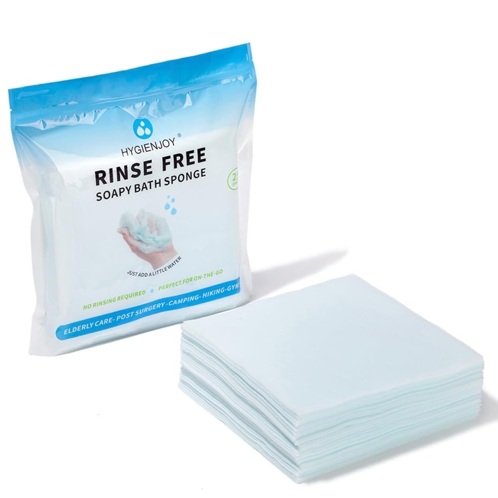 21% Larger,No Rinse Bathing Wipes for Adults-Rinse Free Bath Sponges,Soap Infuse