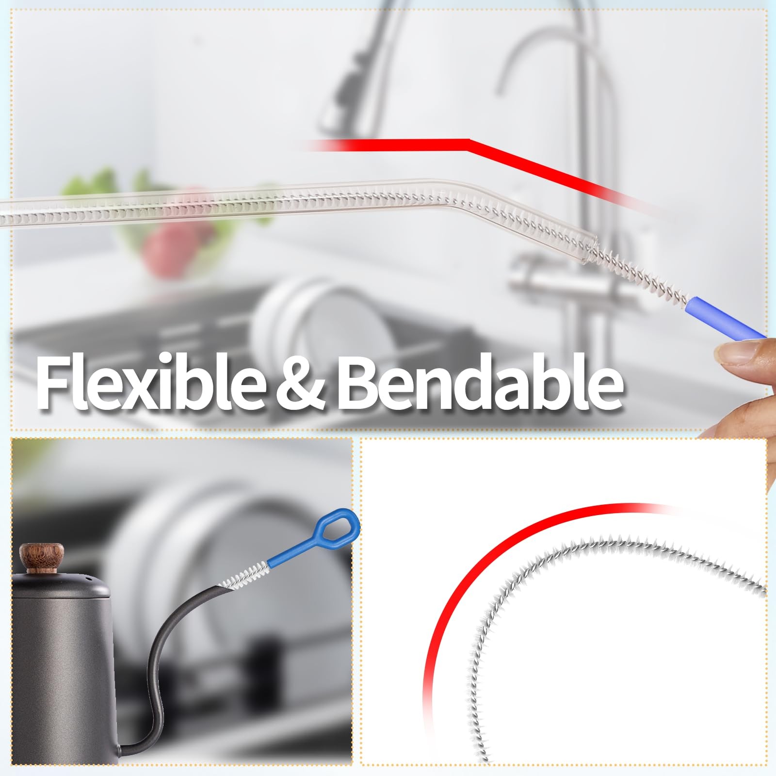 6 Pack Straw Cleaner Brush – 12.6 Inch Extra Long Straw Cleaners Different Si…