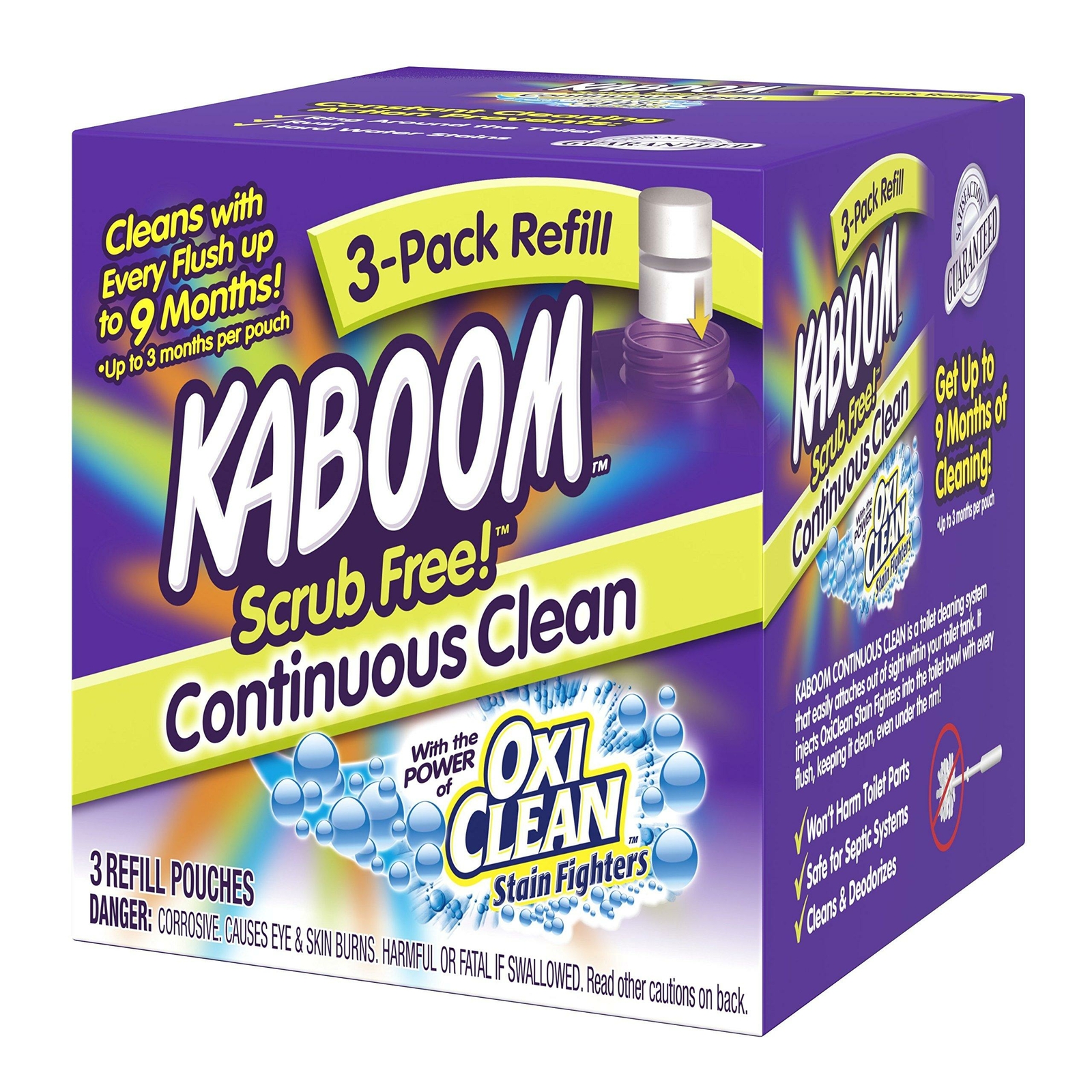 Kaboom Scrub Free! Continuous Clean with OxiClean 3-Pack Refill Refills