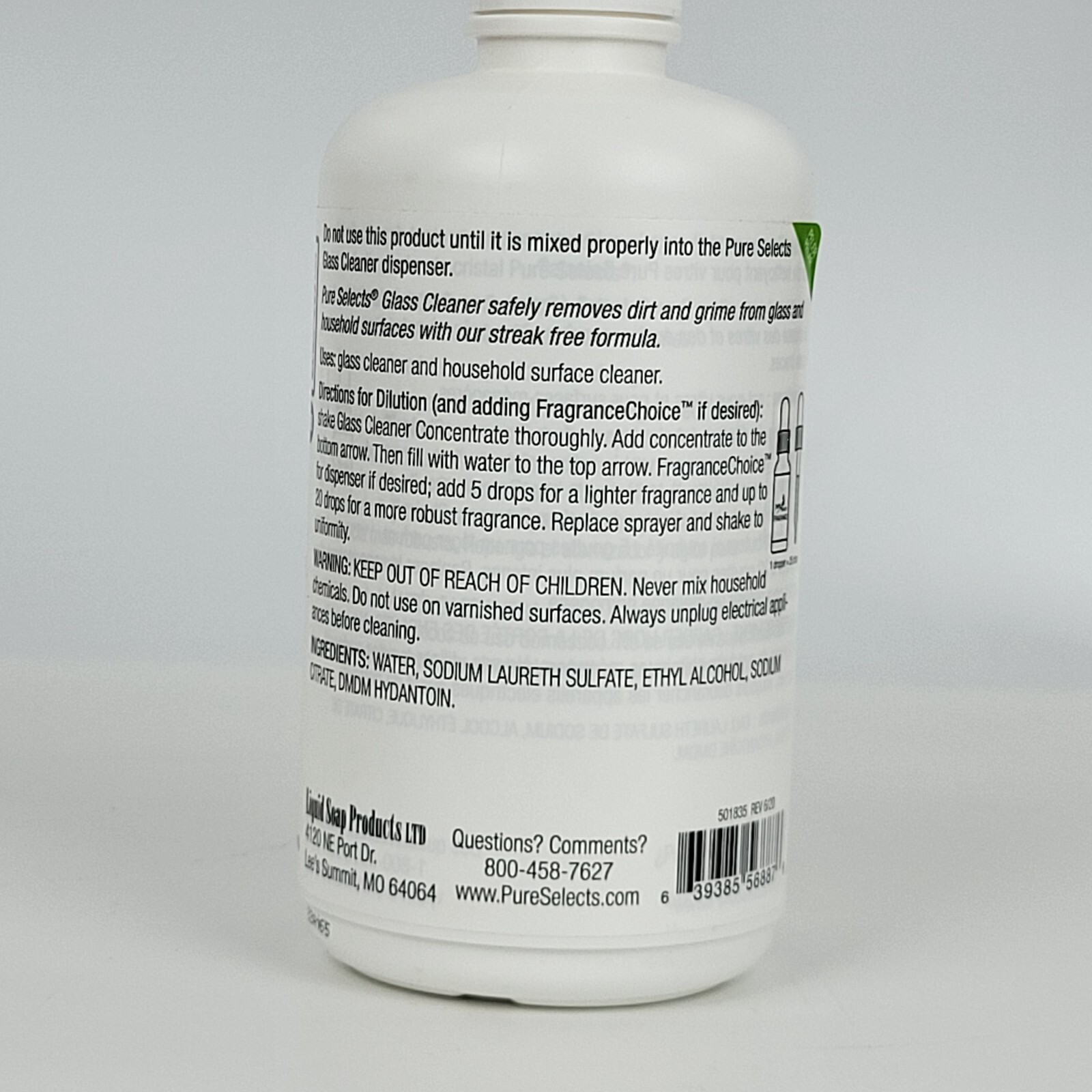 Pure Selects Platinum – Glass Cleaner Concentrate – 1 Quart – 32 oz – NIP – New