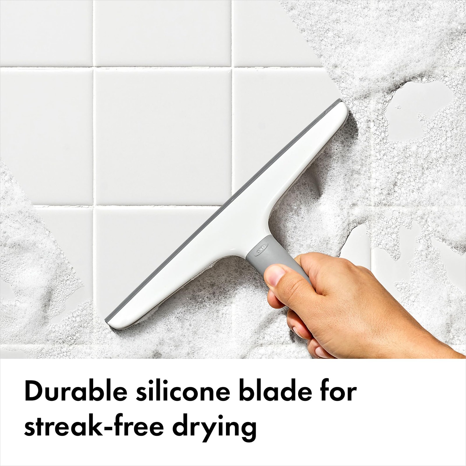 Shower Squeegee Silicone Blade Wide 10 Inch Streak Free Drying Bathroom Mirror
