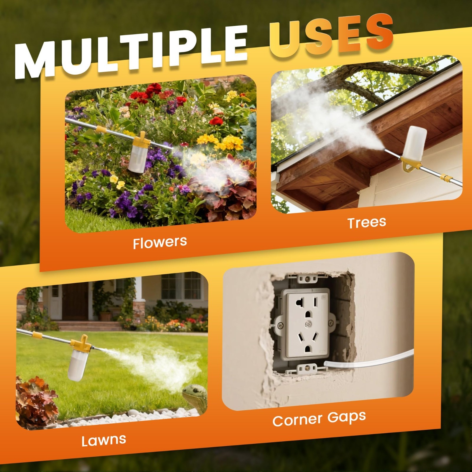 Diatomaceous Earth Powder Duster & Sprayer, 4FT Adjustable Length, Garden Use