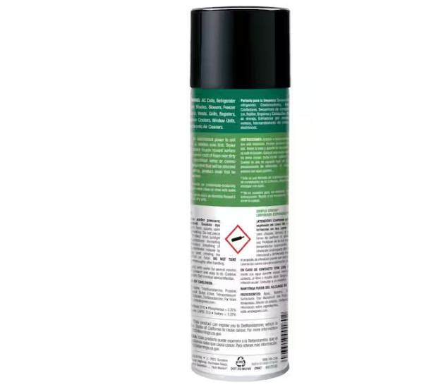 20 Oz. Foaming Coil Cleaner Aerosol HVAC AC Evaporator Condenser Cleaner Spray