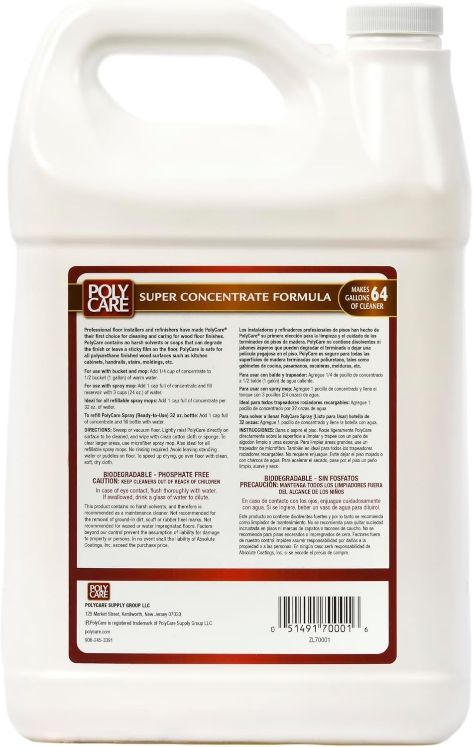 Fresh Scent Hardwood Floor Cleaner – 128 Fl Oz Super Concentrate for All Floors