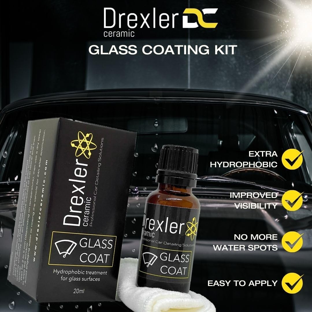 Drexler Ceramic Glass Coating 20ml – Hydrophobic Ceramic Coat for Windshields…