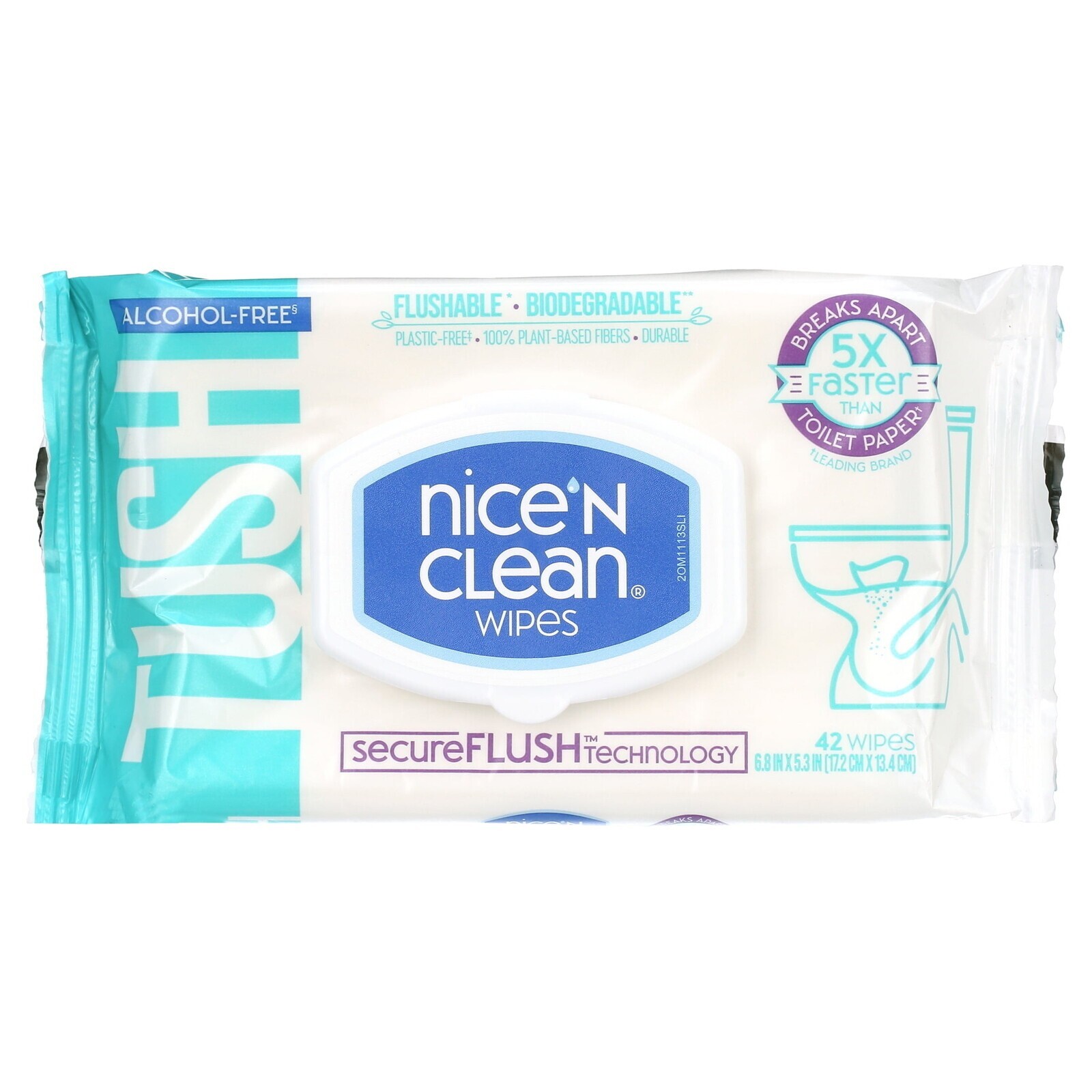 Flushable Wipes Alcohol Free Hypoallergenic Plant Based Gentle 126 Total Wipes