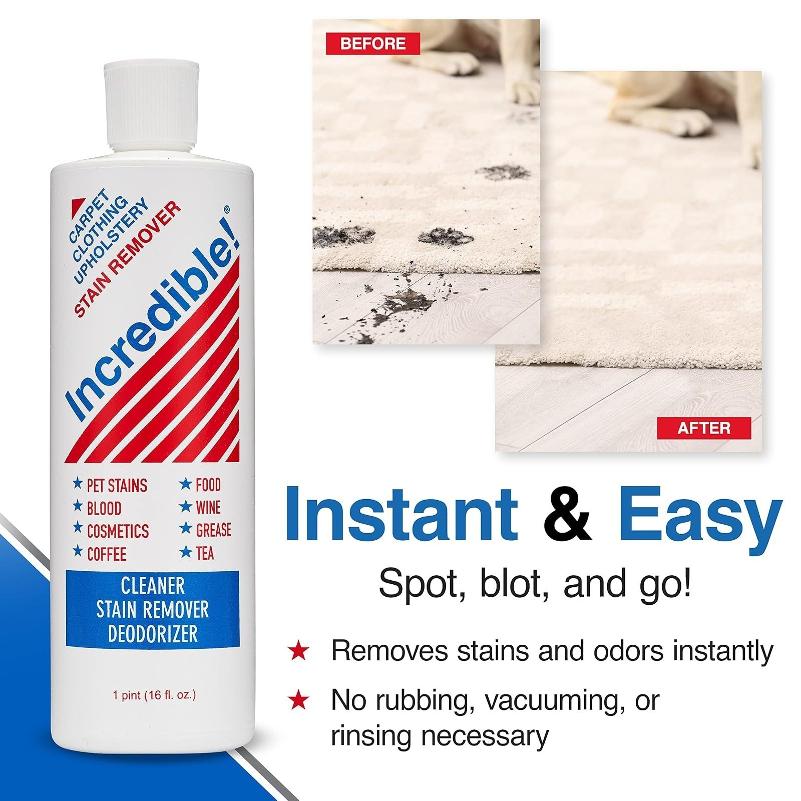 Incredible! Stain Remover | Instant Spot Remover for All Stains | 2 Pack