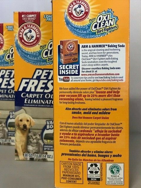 Arm & Hammer Pet Fresh Carpet Odor Eliminator Plus Oxi Clean Dirt Fighters (3X)