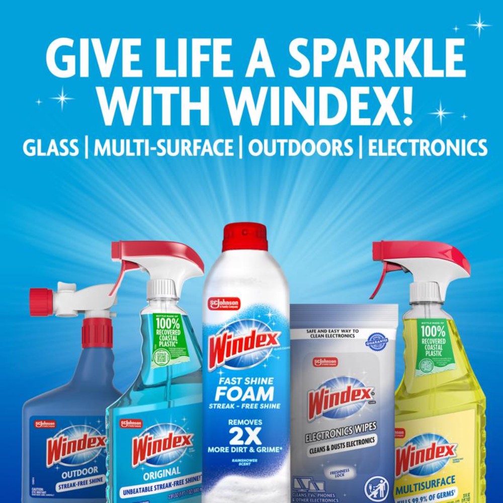 Windex 10122 Blue Outdoor Glass Cleaner 3 oz. with Sprayer (Pack of 8)