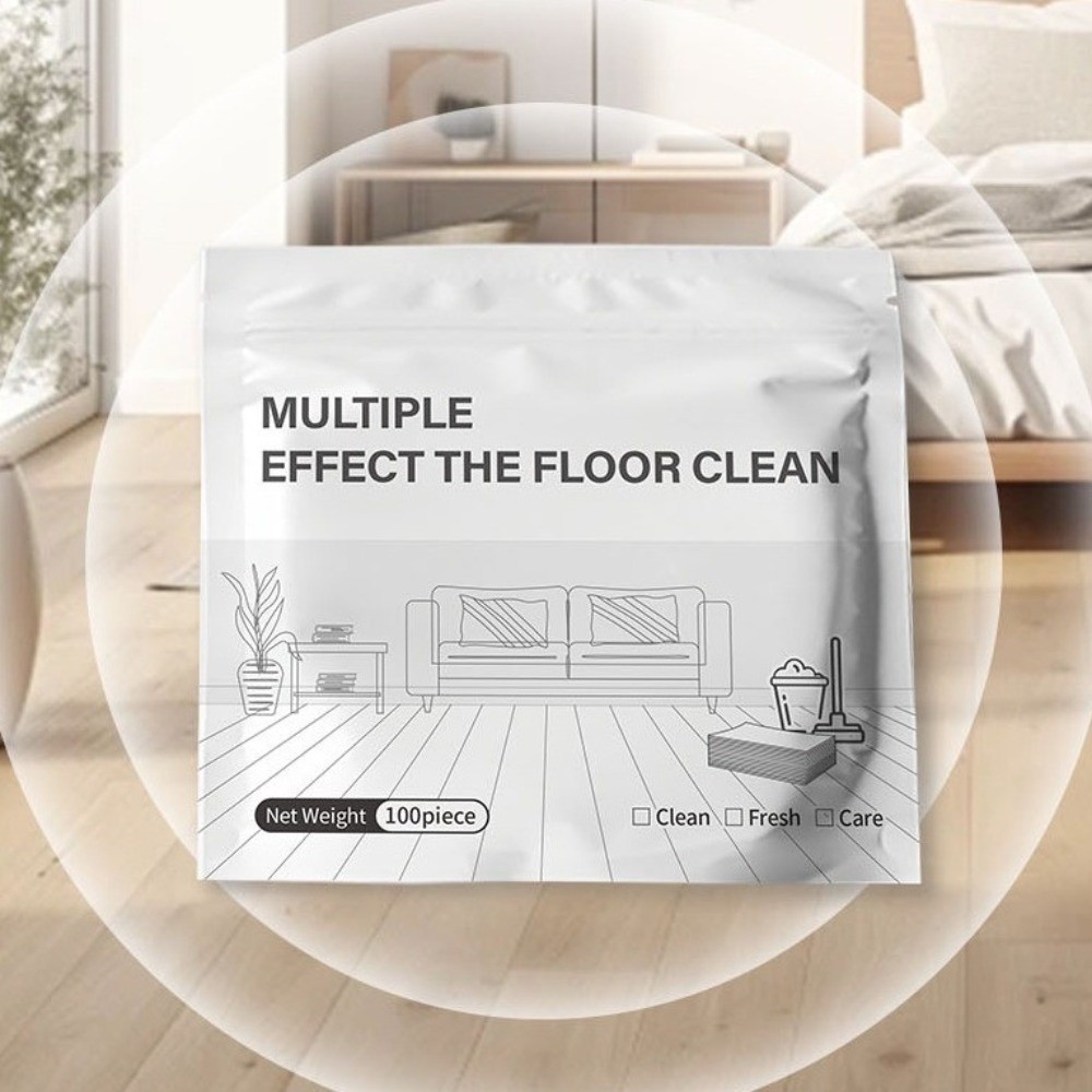 100 Pieces Multi-Effect Floor Clean Tablets, Water-Soluble Floor Cleaning Sheets