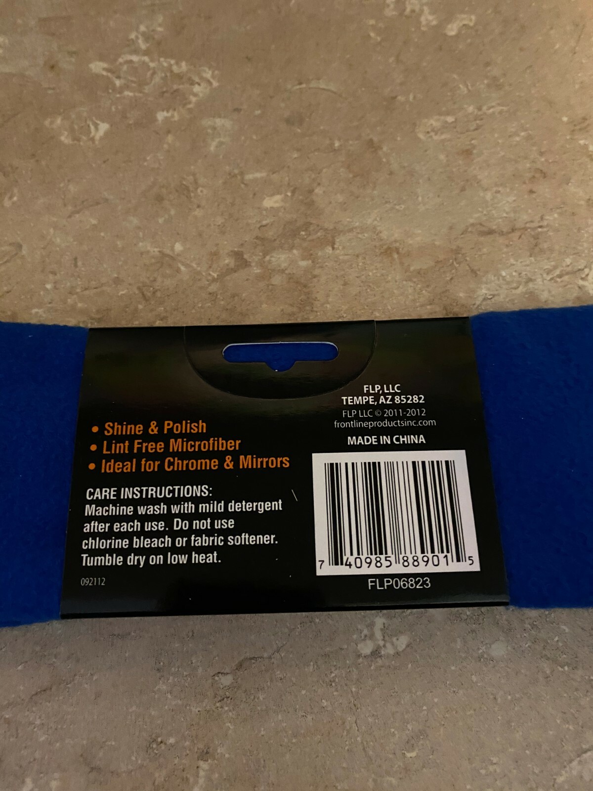 Soft Touch Streak-Free Finish Towel, 14 X 12 in, Blue, Microfiber
