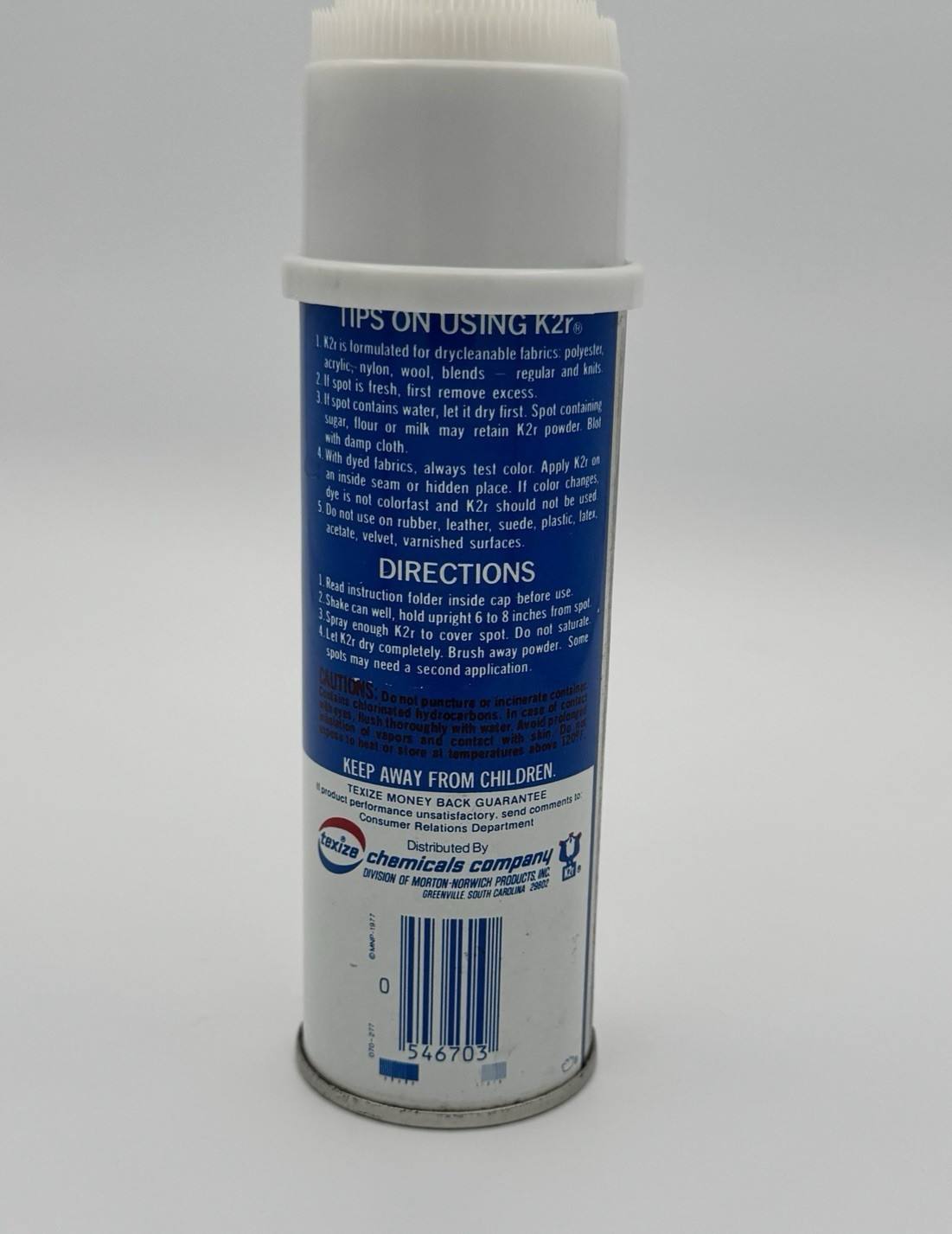 Vintage Texize K2r Spot Lifter Aerosol Can Carpet Cleaner 7oz Collectible
