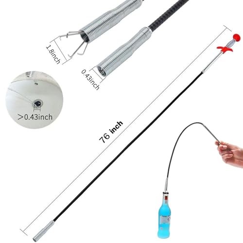 (76 inch) Drain Snake, Drain Clog Remover – Gutter Cleaning Tools Cleaner 76 IN