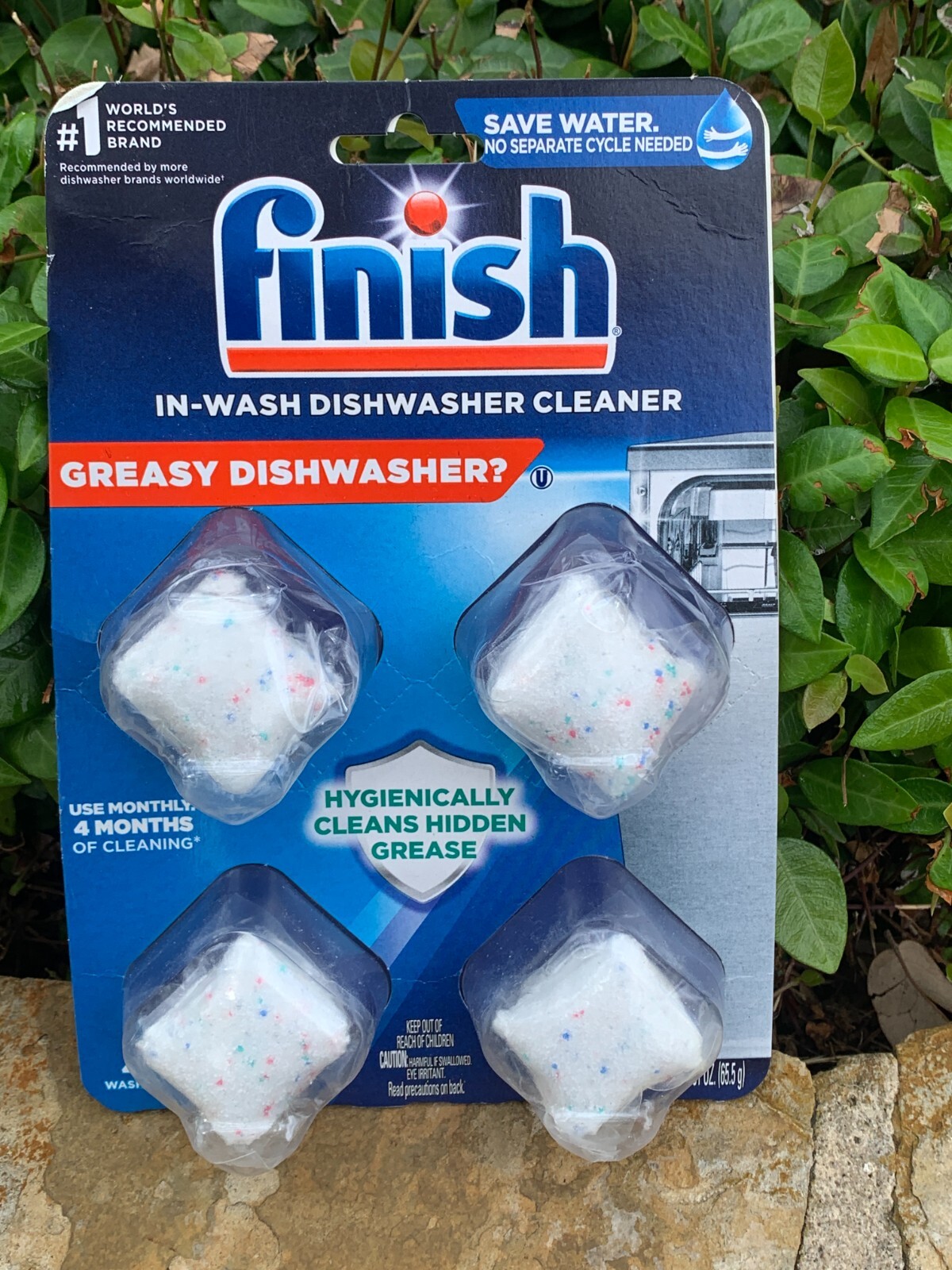 Finish In-Wash Dishwasher Cleaner Tabs, Cleans Hidden Grease, 4 Count 16 TOTAL