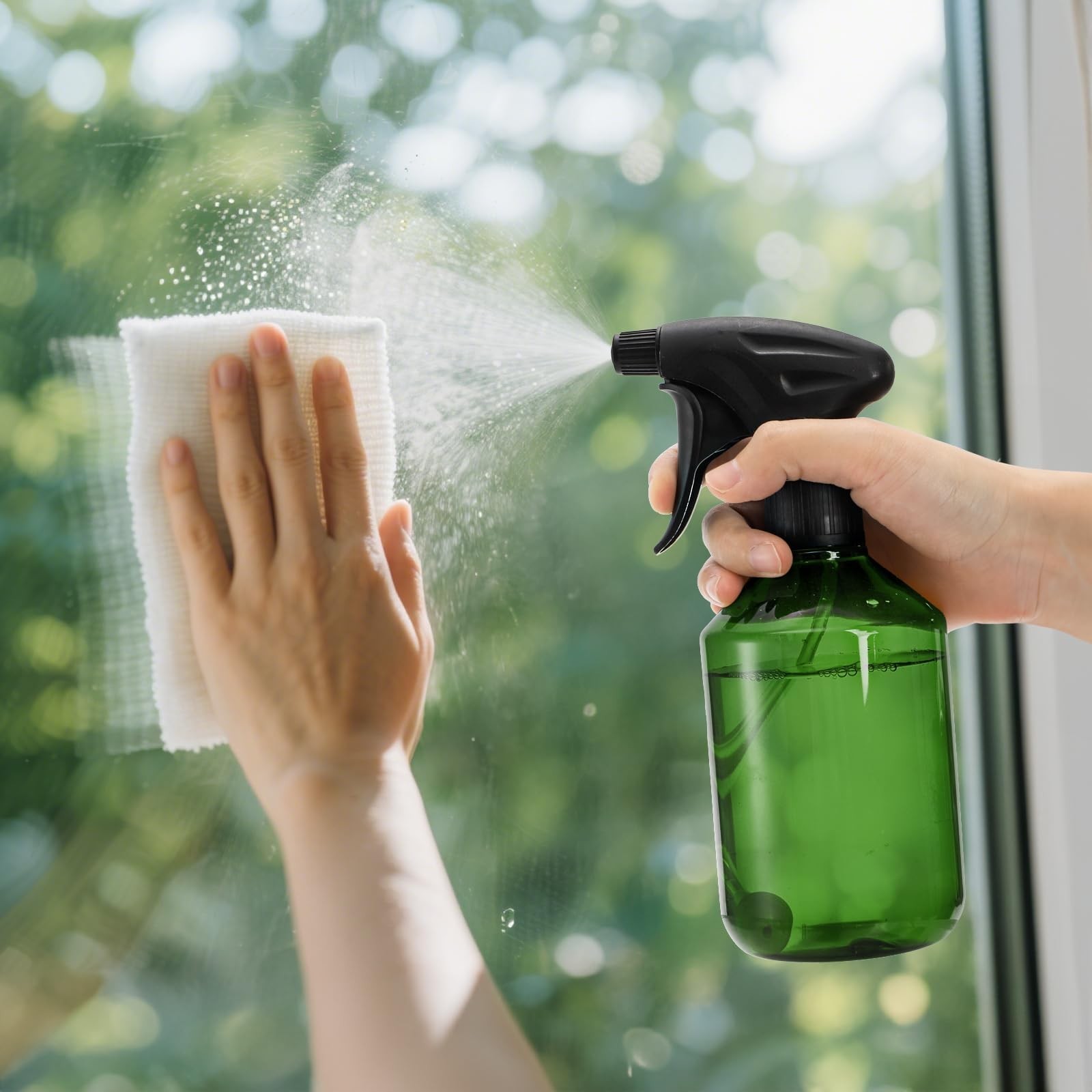 6 Pack 17oz Fine Mist Spray Bottles – Refillable Plastic Containers for Cleaning