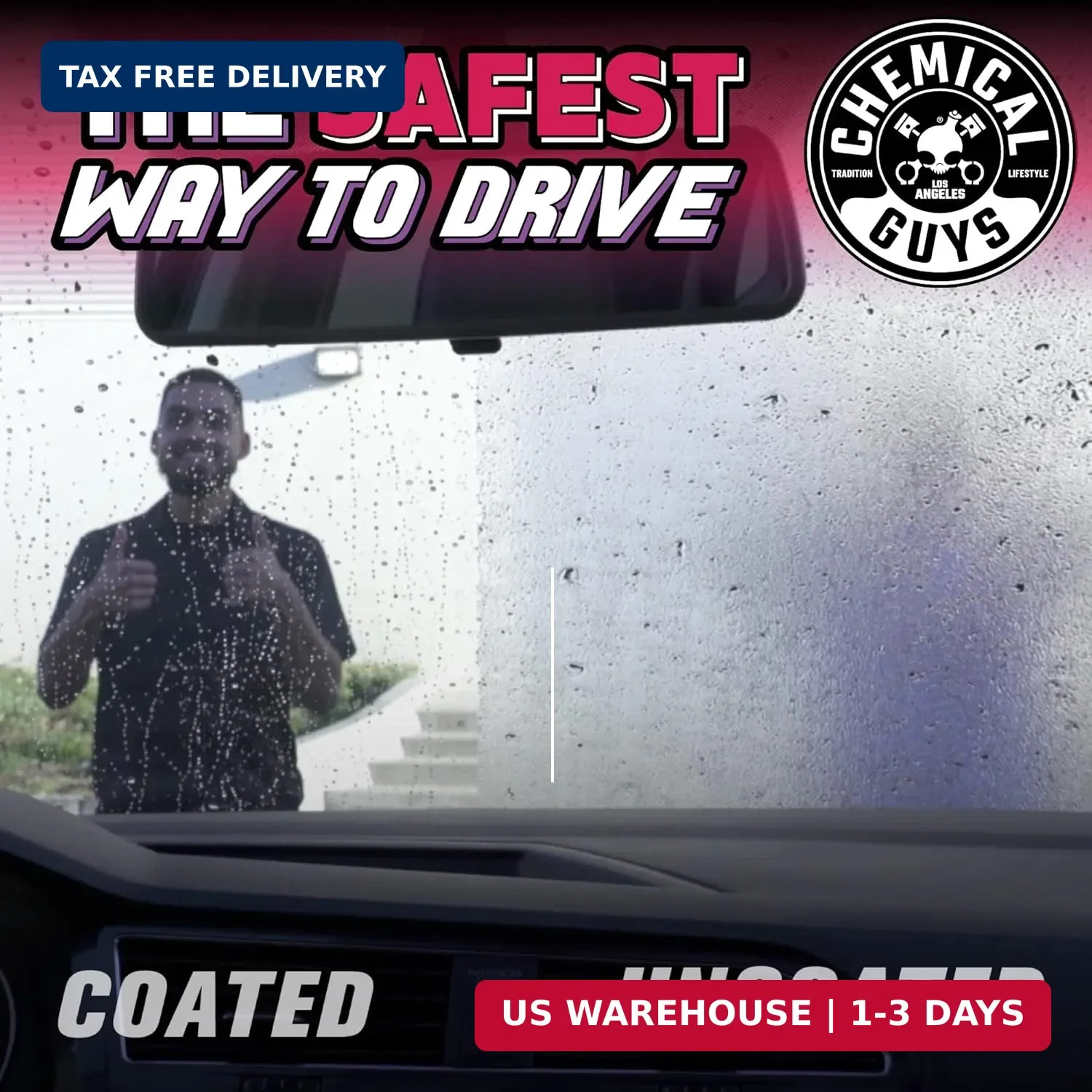 Chemical Guys HydroView Ceramic Glass Cleaner & Coating – Cleans & Adds Hydropho