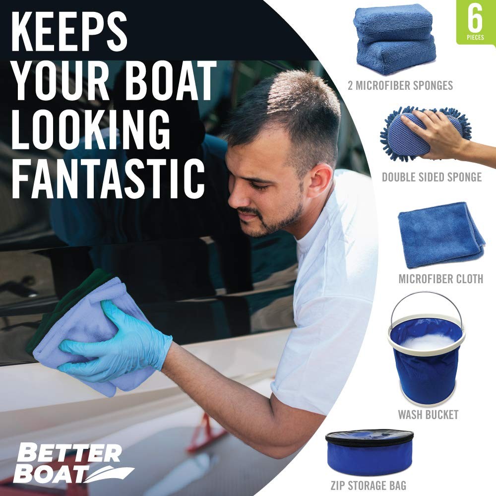 Boat Cleaner and Car Wash Sponges, Non-Scratch Microfiber Sponge and Wash Clo…