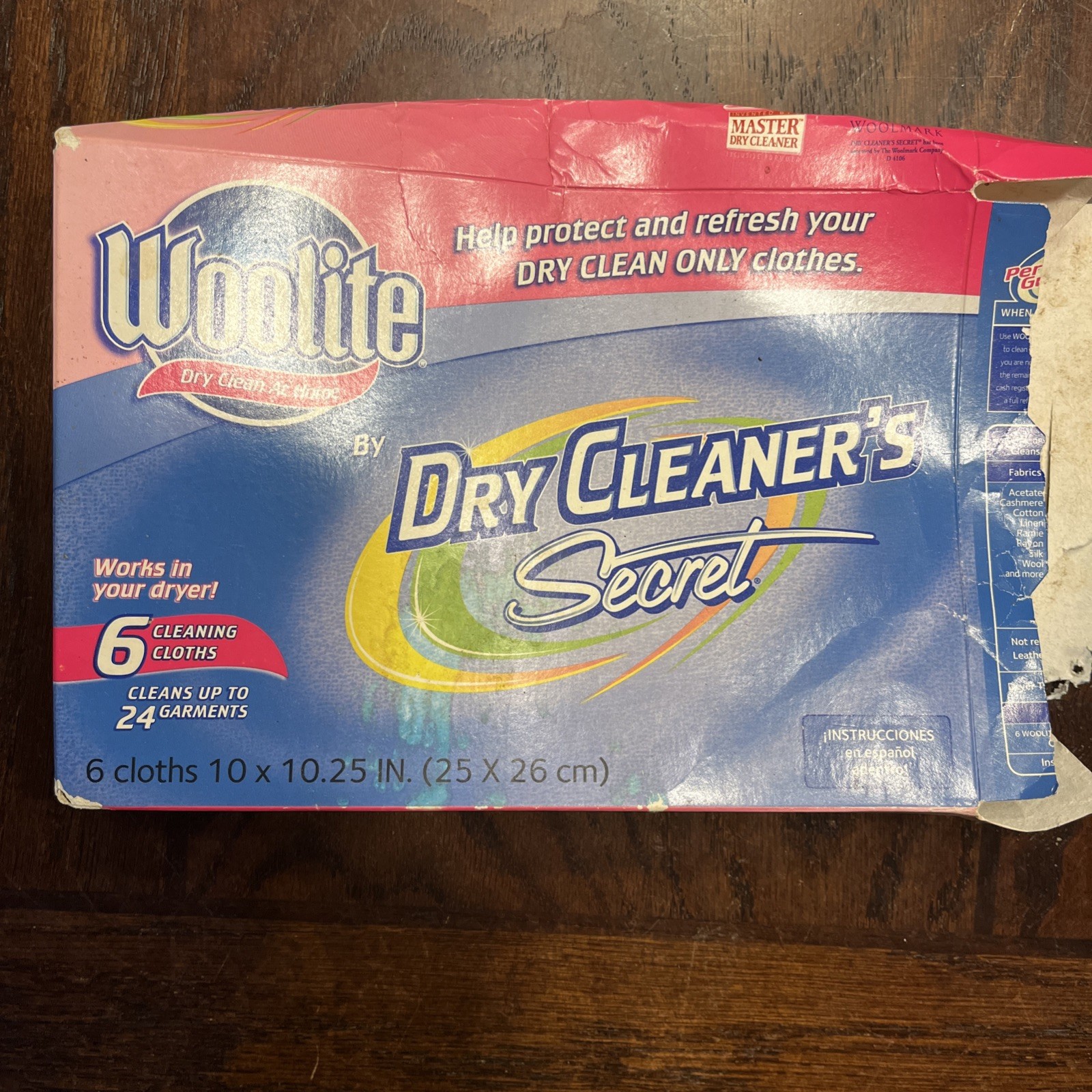 Woolite Dry Cleaner’s Secret Dry Clean At Home Cloths 4 Sheets Total