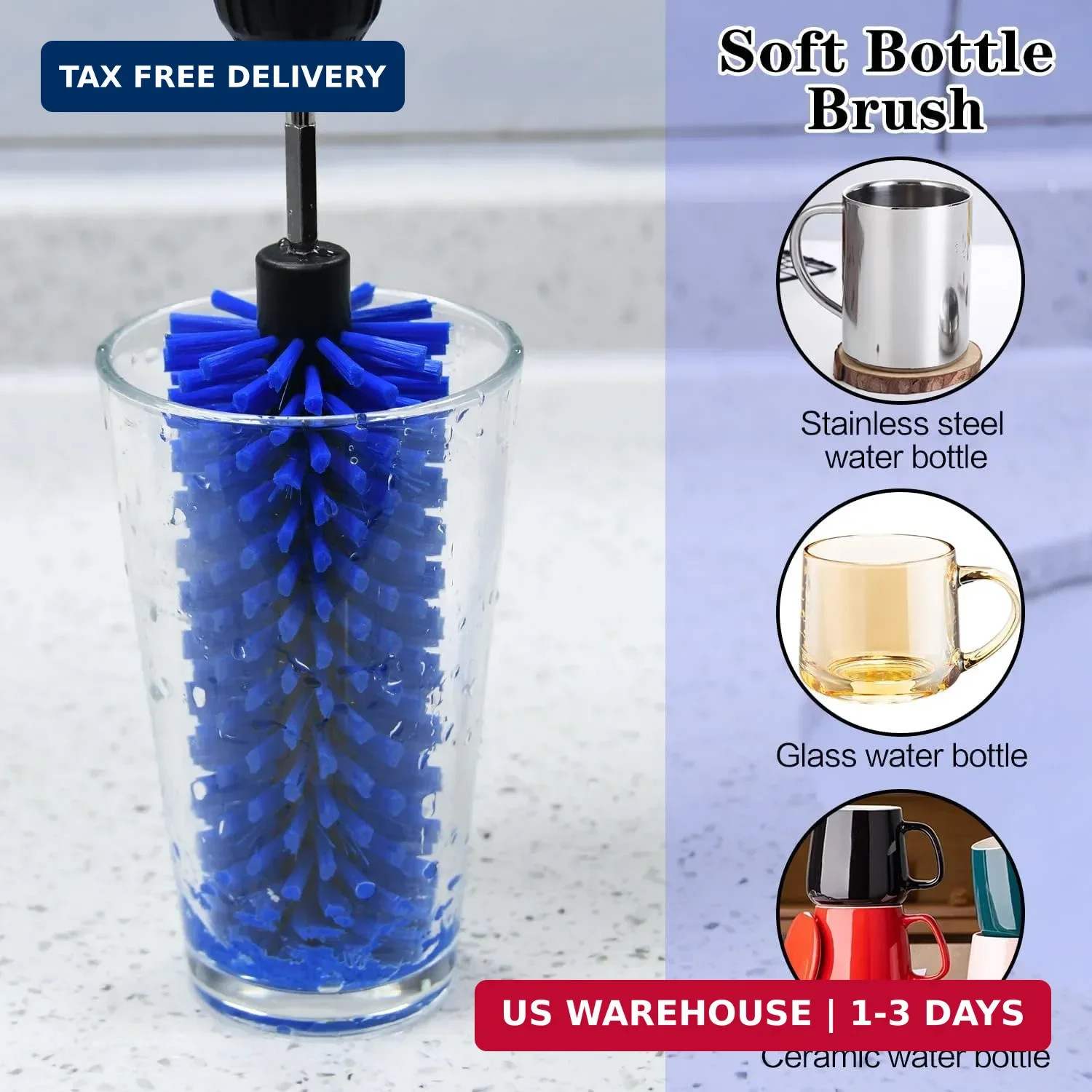 Drill Brush for Car Wheel and Bottle, Highly Dense and Durable Car Cleaning Brus